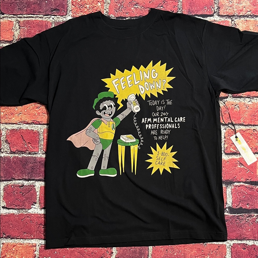 Black Graphic Tee with Fun Design